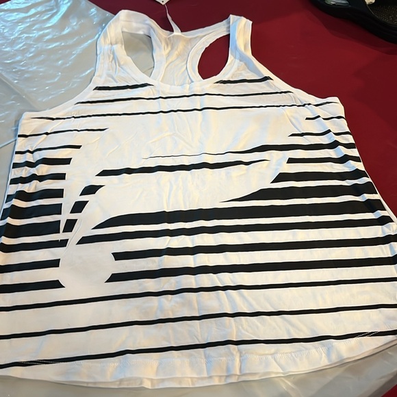 Fabletics 2XL Aventura TANK TOP new White black stripes Racerback WOMENS cotton - Picture 14 of 14